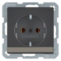 Berker 47506086 Steckdose SCHUKO m.B-feld Q.1/Q.3 anthrazit samt