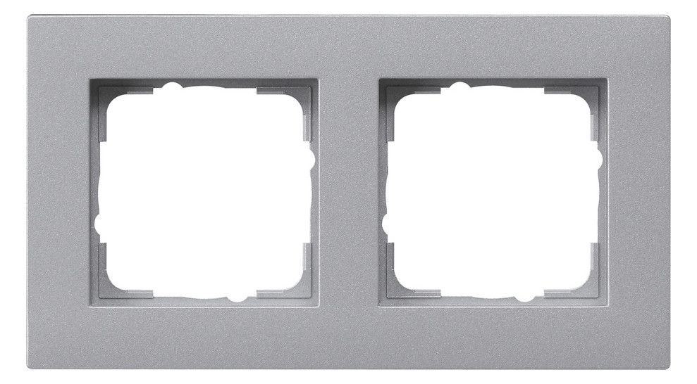 GIRA 0212255 Abdeckrahmen 2fach flach E2 Farbe Alu