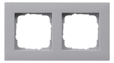 GIRA 0212255 Abdeckrahmen 2fach flach E2 Farbe Alu