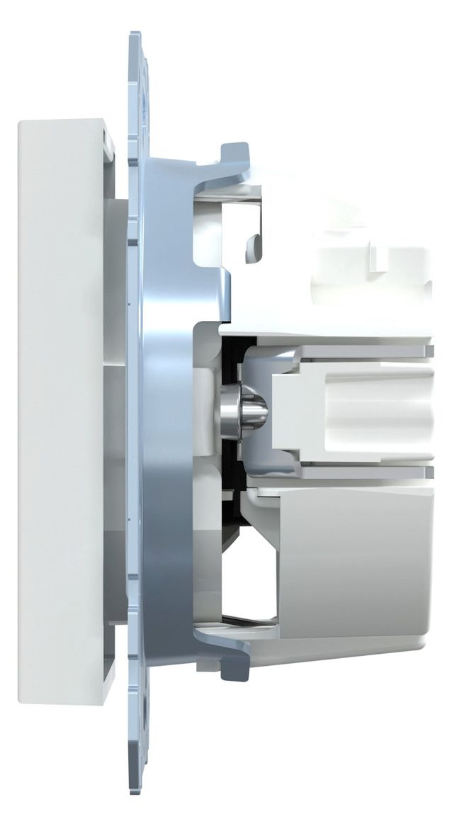 Mert MEG 2303-0325 SCHUKO-Steckdose BRS Ko.+Schriftfeld StK aktivweiß gl.Sys.M