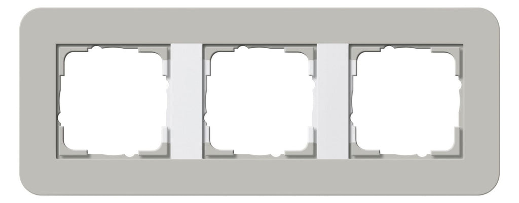 GIRA 0213412 Abdeckrahmen 3fach E3 Grau/Reinweiß glänzend Soft-Touch