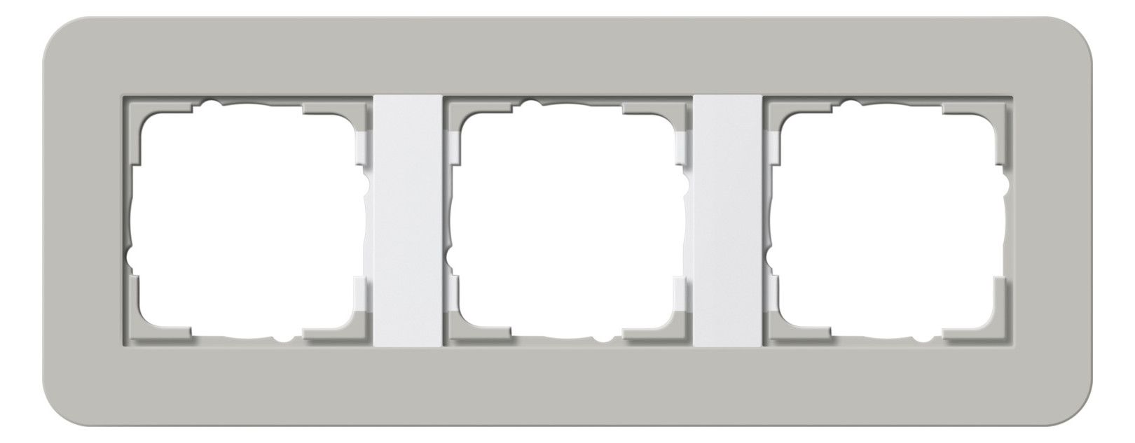 GIRA 0213412 Abdeckrahmen 3fach E3 Grau/Reinweiß glänzend Soft-Touch