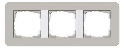 GIRA 0213412 Abdeckrahmen 3fach E3 Grau/Reinweiß glänzend Soft-Touch