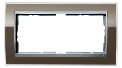 GIRA 1002766 Abdeckrahmen 2f o.Mittelst. Zwischenrahmen F/Alu Event Klar Braun