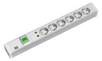 Bachmann 333.005 19" 1,5HE 6xSchuko 1xSchalter ÜSS Strom 2m Schuko
