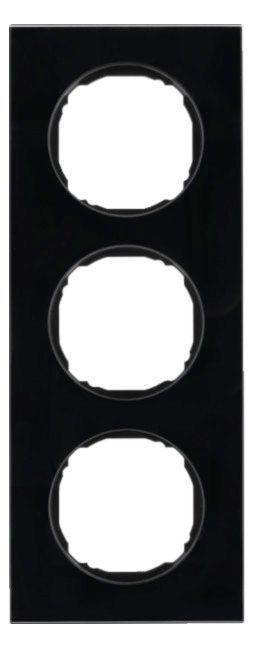 Berker 10132616 Rahmen 3fach flach R.8 Glas schwarz