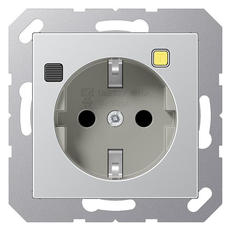 Jung A5520.30AL FI-SCHUKO-Steckdose 30mA Serie A aluminium