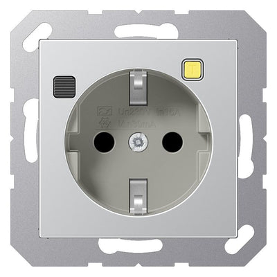 Jung A5520.30AL FI-SCHUKO-Steckdose 30mA Serie A aluminium