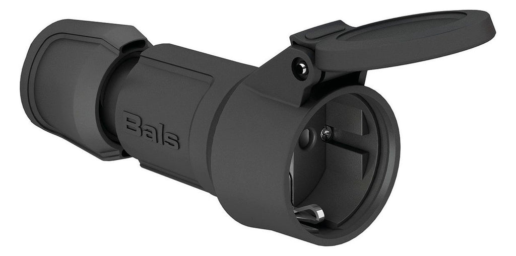 Bals 749209 Schuko-Kupplung 16A 3p IP54 schwarz belg./franz. erh.Ber.schutz