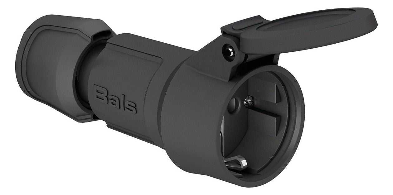 Bals 749209 Schuko-Kupplung 16A 3p IP54 schwarz belg./franz. erh.Ber.schutz