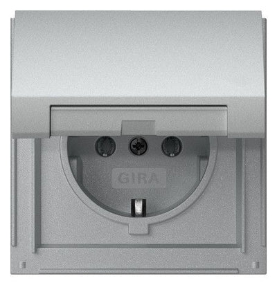 GIRA 445465 SCHUKO-Steckdose Klappdeckel TX_44 Farbe Alu