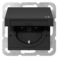 GIRA 4414005 SCHUKO-Steckdose KD+Shutter System 55 Schwarz matt (lackiert)