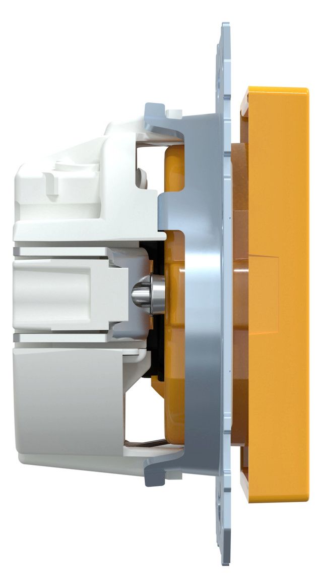 Mert MEG 2302-0307 SCHUKO-Steckdose BRS Sonder m.Schriftfeld StK gelb System M