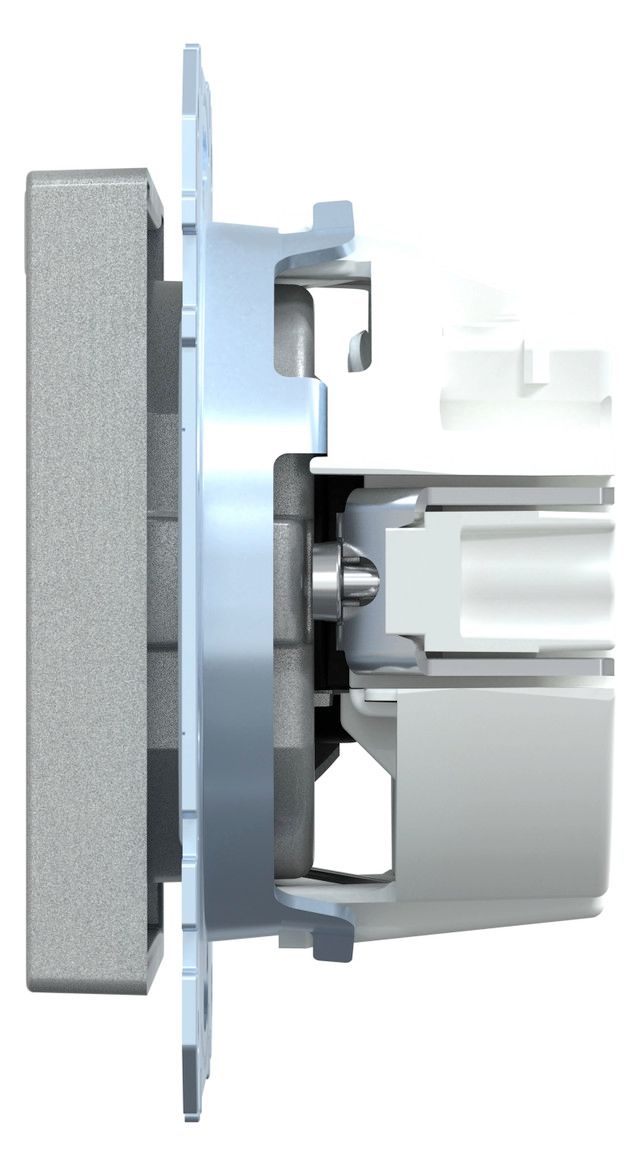 Mert MEG 2305-0460 SCHUKO-Steckdose BRS m.ÜSS+Schriftfeld StK aluminium System M