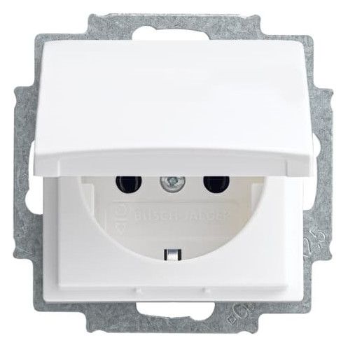 BJ 20 EUK-914 SCHUKO Steckdose Klappdeckel alpinweiß Busch-balance SI