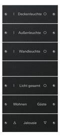 GIRA 2206005 Wippenset 6fach (3+3) beschreib. System 55 Schwarz matt(lack.)