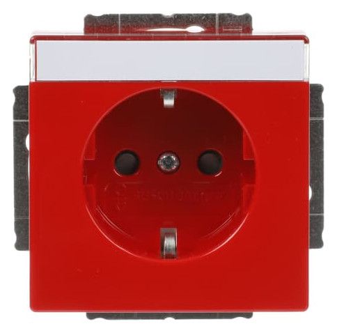 BJ 20 EUCNB-12-82 SCHUKO Steckdosen Einsatz rot RAL3020 future linear