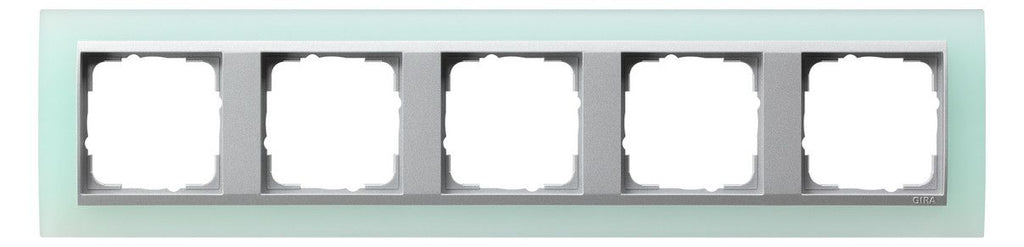 GIRA 021551 Abdeckrahmen 5fach Zwischen rahmen F/Alu Event Opak Mint