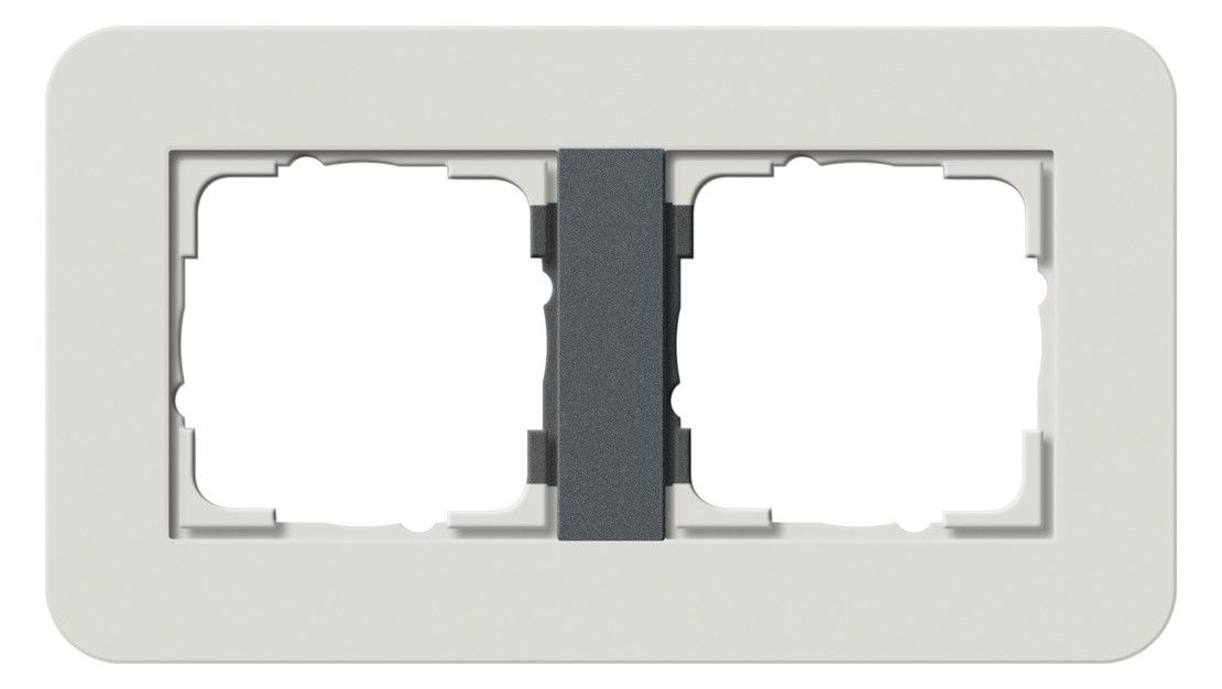 GIRA 0212421 Abdeckrahmen 2fach E3 Hellgrau/Anthrazit Soft-Touch