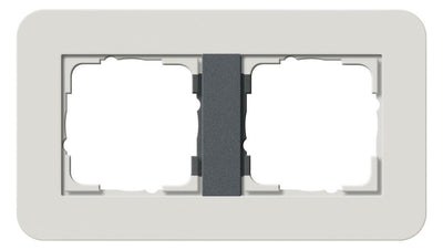 GIRA 0212421 Abdeckrahmen 2fach E3 Hellgrau/Anthrazit Soft-Touch