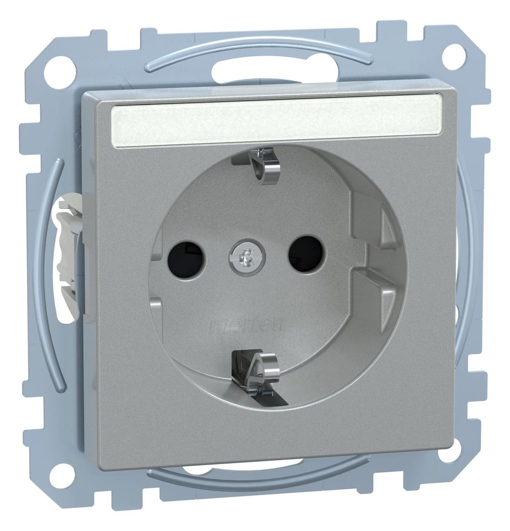 Mert MEG 2303-0460 SCHUKO-Steckdose BRS Ko.+Schriftfeld StK aluminium System M