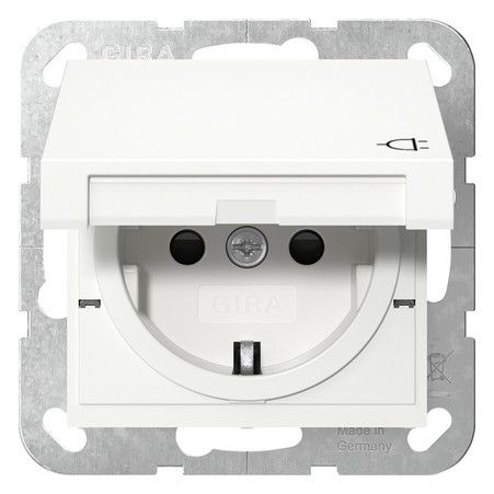 GIRA 475427 SCHUKO-Steckdose KD+Shutter SRK System 55 Reinweiß seidenmatt