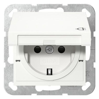 GIRA 475427 SCHUKO-Steckdose KD+Shutter SRK System 55 Reinweiß seidenmatt