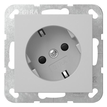 GIRA 4418015 SCHUKO-Steckdose 30°+ Shutter System 55 Grau matt (lackiert)