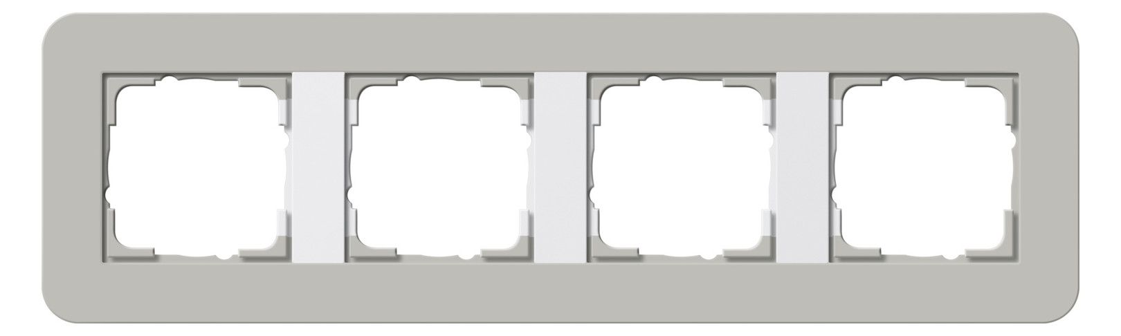 GIRA 0214412 Abdeckrahmen 4fach E3 Grau/Reinweiß glänzend Soft-Touch