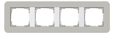 GIRA 0214412 Abdeckrahmen 4fach E3 Grau/Reinweiß glänzend Soft-Touch