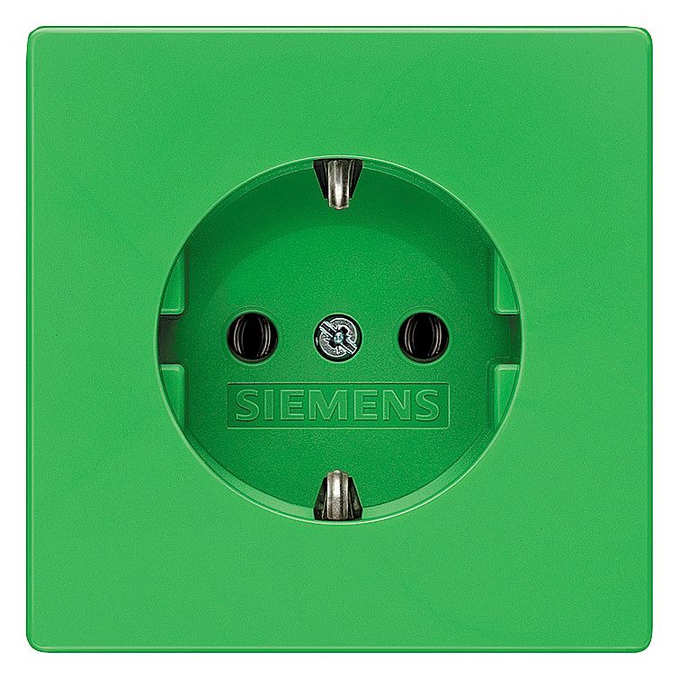 Siemens 5UB1835 DELTA style grün SCHUKO Steckdose 10/16A 250V m.erh.Ber.