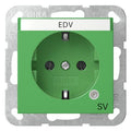 GIRA 4452107 SCHUKO-Steckdose Kontroll Grün+BSF SV System 55 Grün glänzend