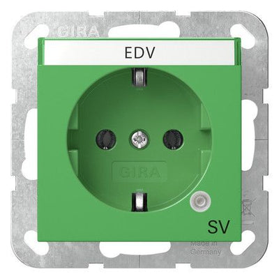 GIRA 4452107 SCHUKO-Steckdose Kontroll Grün+BSF SV System 55 Grün glänzend