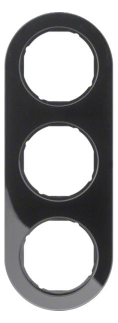 Berker 10132045 Rahmen 3fach Serie R.Classic schwarz glänzend
