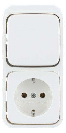 BJ 2601/6/2300EAPW500 SCHUKO Steckdose m.Wippschalter aws Busch-Duro 2000AP