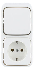 BJ 2601/6/2300EAPW500 SCHUKO Steckdose m.Wippschalter aws Busch-Duro 2000AP