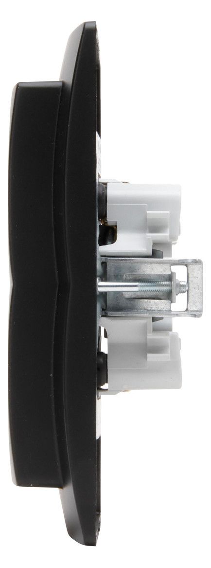 Kopp 920950089 PARIS Schuko Steckdose 2f m.erhöhtem Ber.schutz schwarz matt