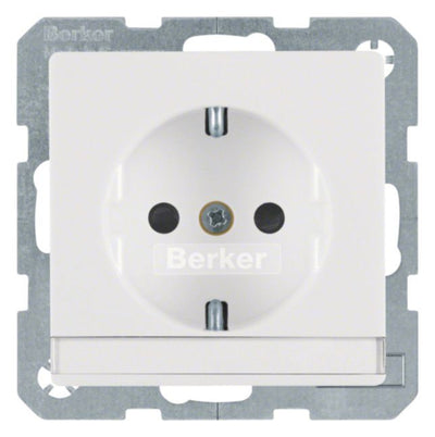 Berker 41496089 Steckdose SCHUKO m.B-feld+erh.BS Q.1/Q.3 polarweiß samt