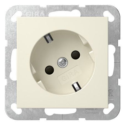GIRA 441801 SCHUKO-Steckdose 30°+Shutter System 55 Cremeweiß glänzend