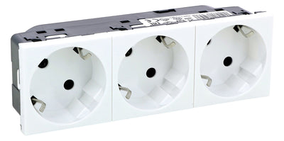 Legrand 077253 Schuko Steckdose 45° 3-fach 6-modulig Mosaic weiß