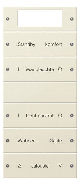 GIRA 221501 Wippenset 5fach Plus (2+3) beschreib. System 55 Cremeweiß glänzend