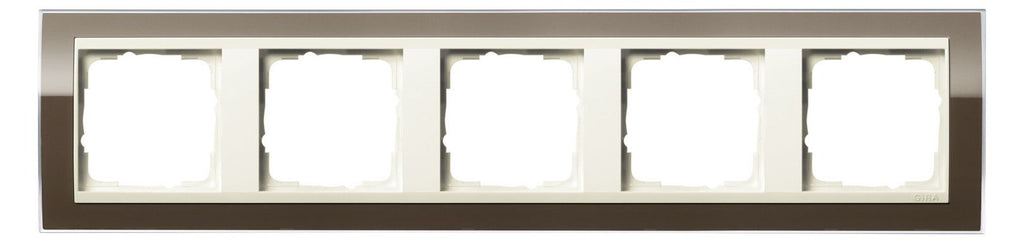 GIRA 0215761 Abdeckrahmen 5fach Zwischen rahmen CW glänzend Event Klar Braun
