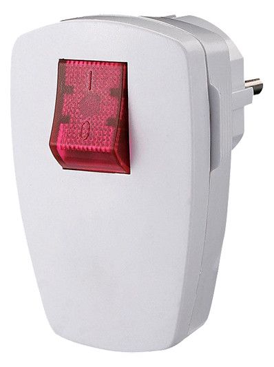 Bachmann 911.273 SCHUKO Winkelstecker weiß beleuchtet m.Wipp-Kontrollschalter