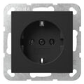 GIRA 4466005 SCHUKO-Steckdose o.Krallen System 55 Schwarz matt (lackiert)