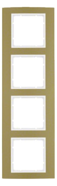 Berker 10143046 Rahmen 4fach B.3 Alu gold/polarweiß