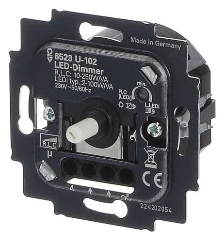 BJ 6523 U-102 LED-Dimmer UP 2-100W Phasen-AN/-AB-Schnitt