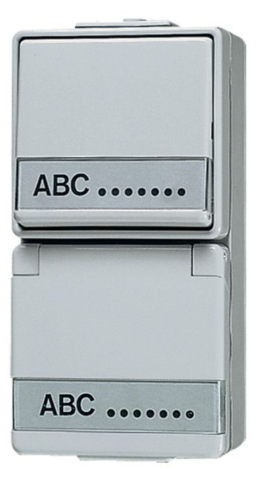 Jung 676NAW AP/WG SCHUKO Steckdose m.Aus-Wechselschalter Schriftfeld WG600