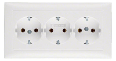 Berker 47661909 Steckdose SCHUKO 3fach m.Abdeckplatte S.1 polarweiß matt