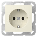 GIRA 445301 SCHUKO-Steckdose m.Shutter System 55 Cremeweiß glänzend