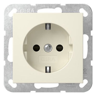GIRA 445301 SCHUKO-Steckdose m.Shutter System 55 Cremeweiß glänzend